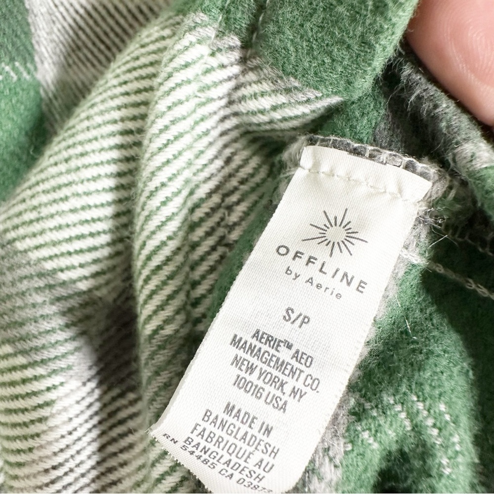 Aerie Offline Green Plaid Flannel Women's Shirt Jacket S - Picture 6 of 9